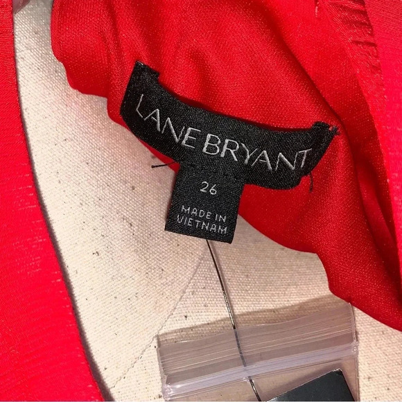Lane Bryant Dress Women’s Plus Size 26W Red Fit & Flare Flutter Sleeve Flowy NWT - Picture 9 of 13